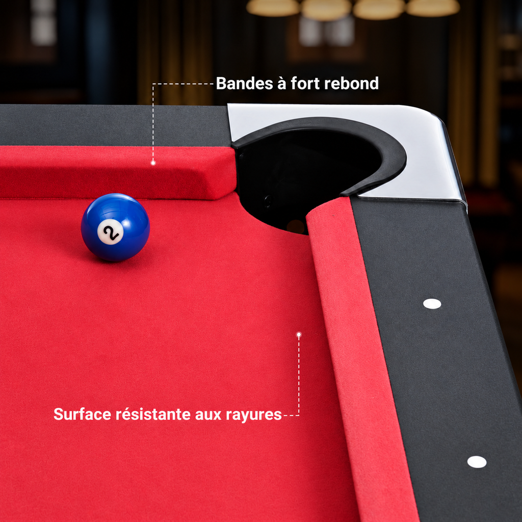 UIMOSO Billard – Tapis rouge