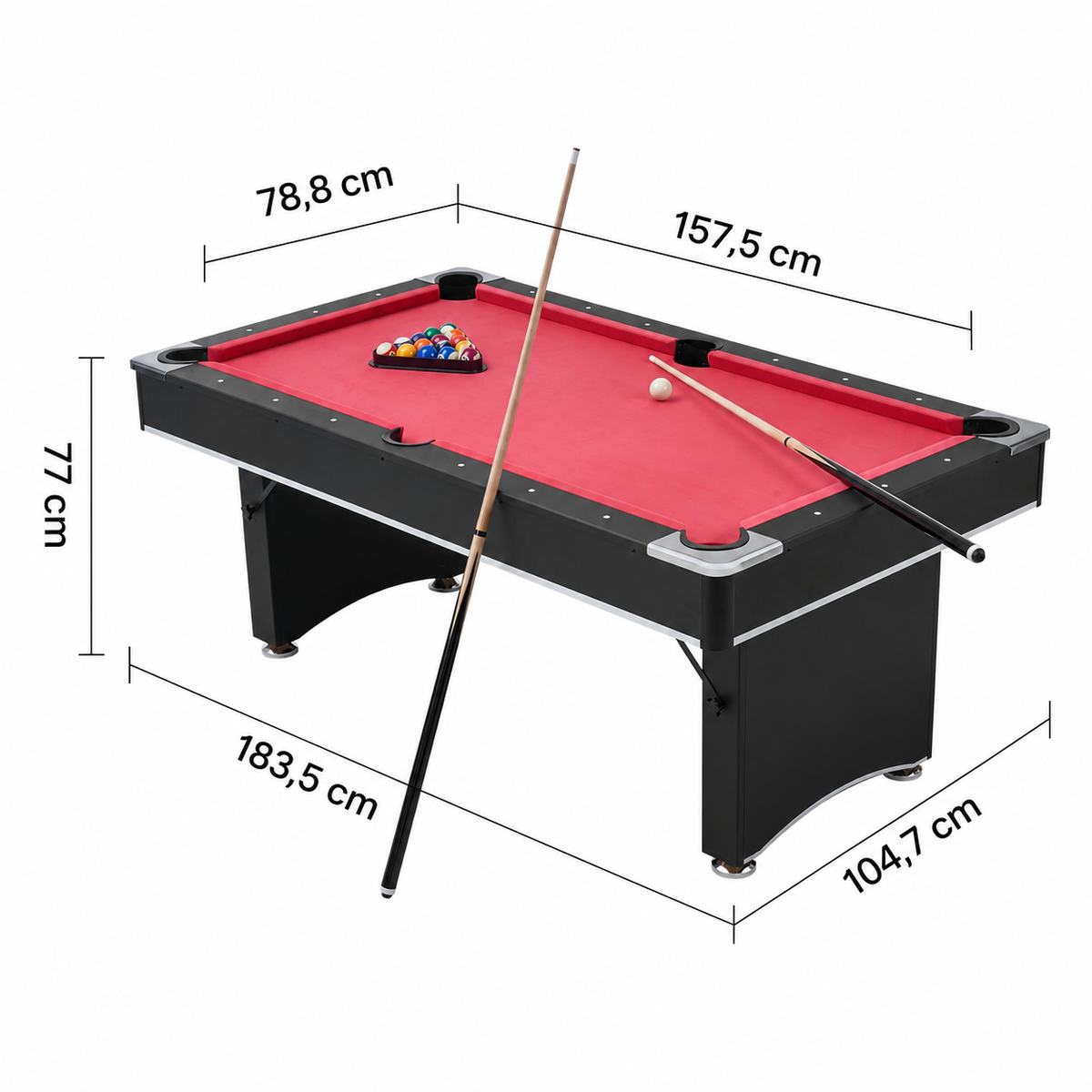 UIMOSO Billard – Tapis rouge