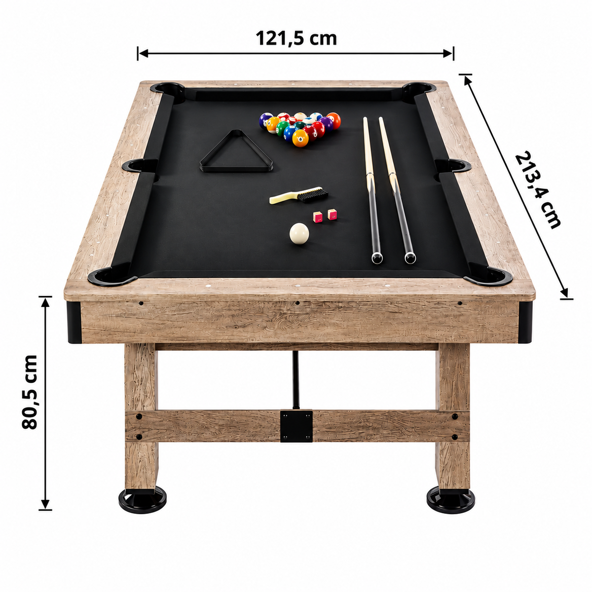 VEVOR - Billard Américain 213 cm – Bois Clair & Tapis Noir