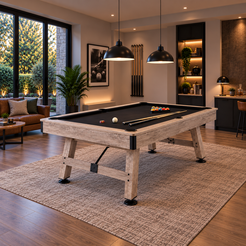 VEVOR - Billard Américain 213 cm – Bois Clair & Tapis Noir
