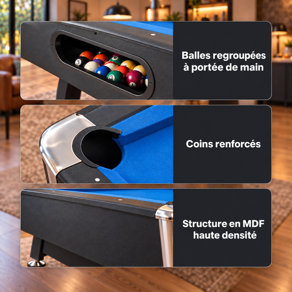 UIMOSO - Billard américain Tapis bleu